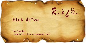 Rick Éva névjegykártya